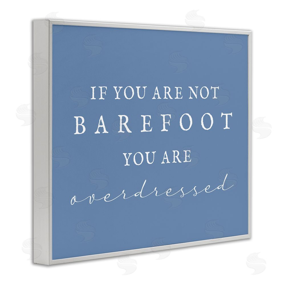 Stupell Studio Funny Barefoot Beach Phrase White Framed Giclee Wall Art Print