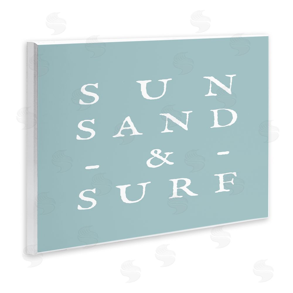 Stupell Studio Sun Sand & Surf Phrase Wall Plaque Art Print