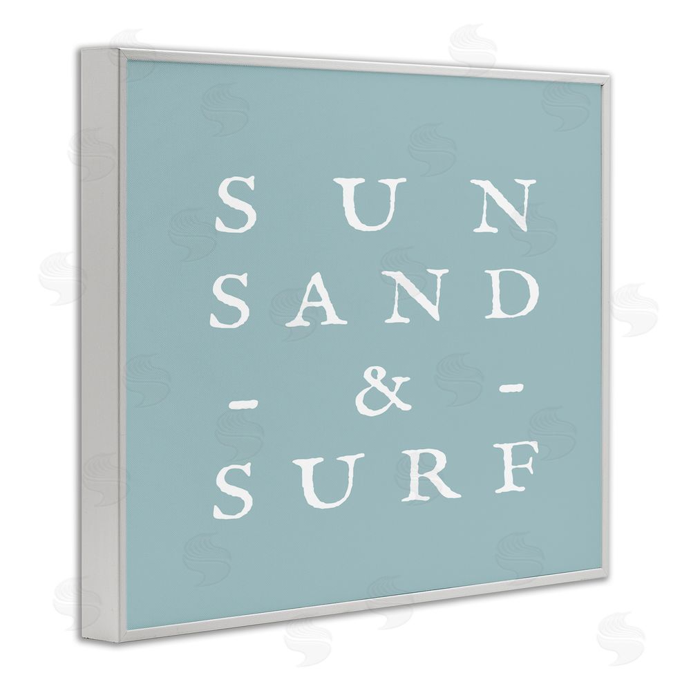 Stupell Studio Sun Sand & Surf Phrase White Framed Giclee Wall Art Print