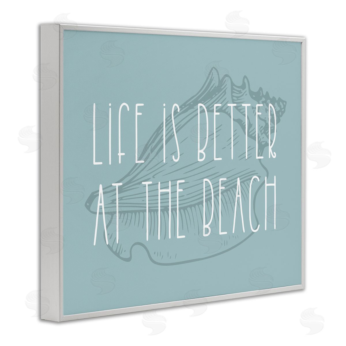 Better at Beach with Shell White Frame Print Wall Art, Home Decor by Stupell Studio