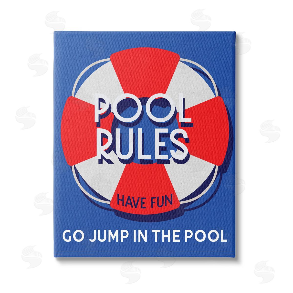 Stupell Studio Pool Rules Nautical Phrase Stretched Canvas Wall Art Print