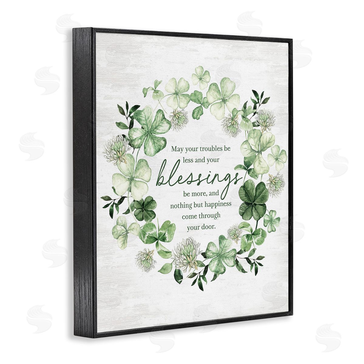 Irish Proverb Wreath Black Frame Print Wall Art, Home Decor by Lettered and Lined