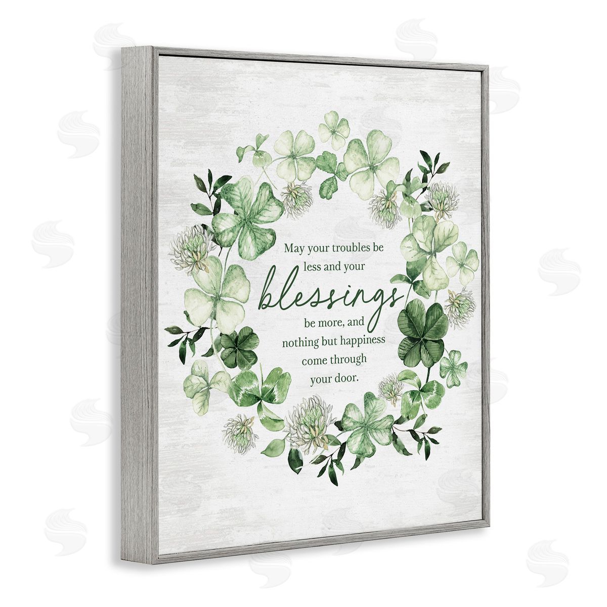 Irish Proverb Wreath Grey Frame Print Wall Art, Home Decor by Lettered and Lined
