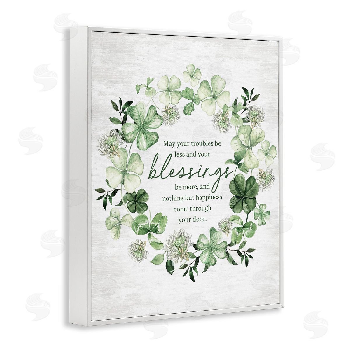 Irish Proverb Wreath White Frame Print Wall Art, Home Decor by Lettered and Lined