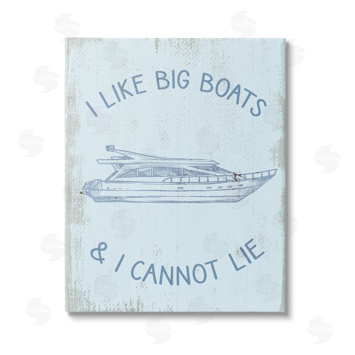 Stupell Studio Funny Rustic Big Boats Stretched Canvas Wall Art Print