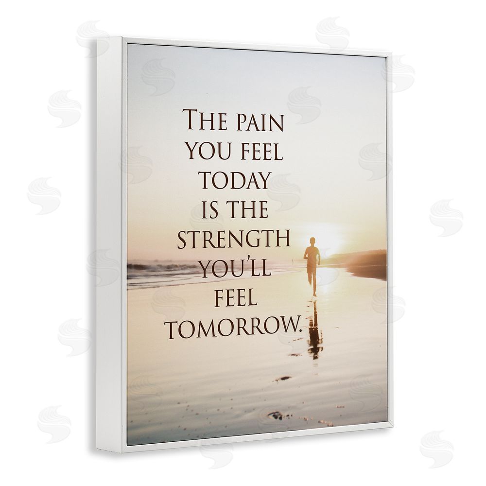 Steve Hunziker Pain Becomes Strength Phrase White Framed Giclee Wall Art Print