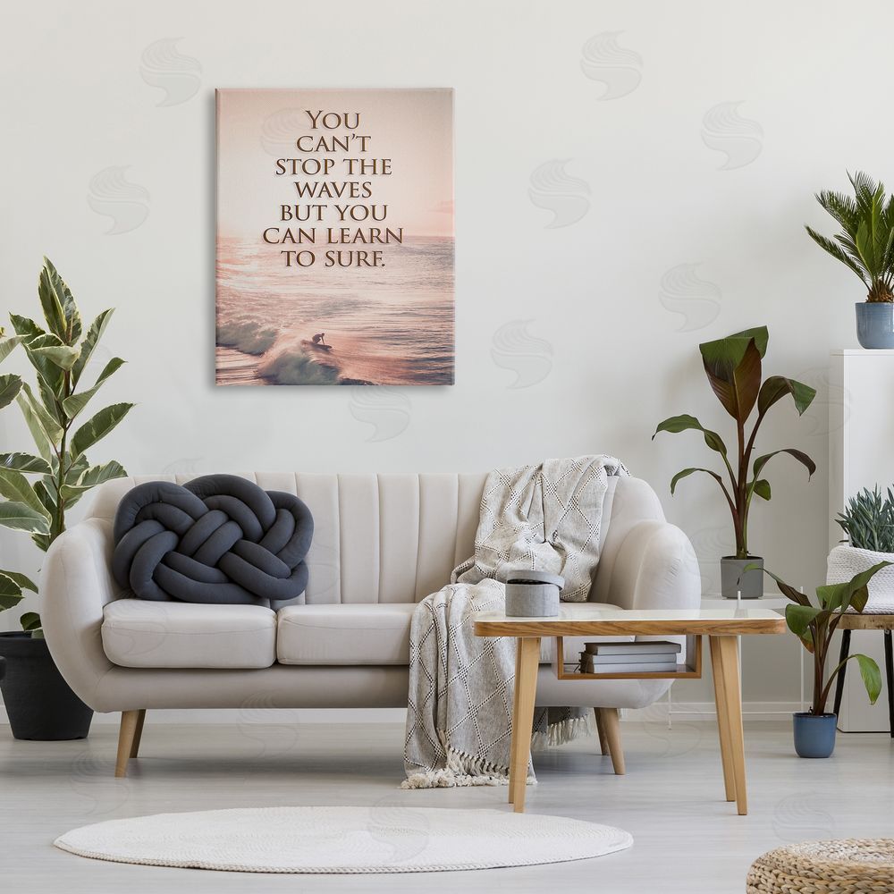 Steve Hunziker Motivational Learn to Surf Canvas Wall Art Print in Room