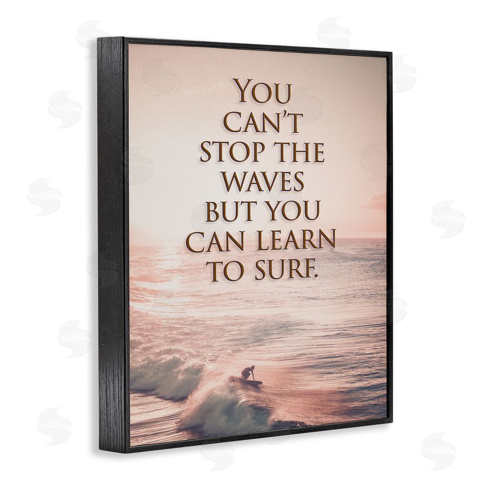 Steve Hunziker Motivational Learn to Surf Black Framed Giclee Wall Art Print