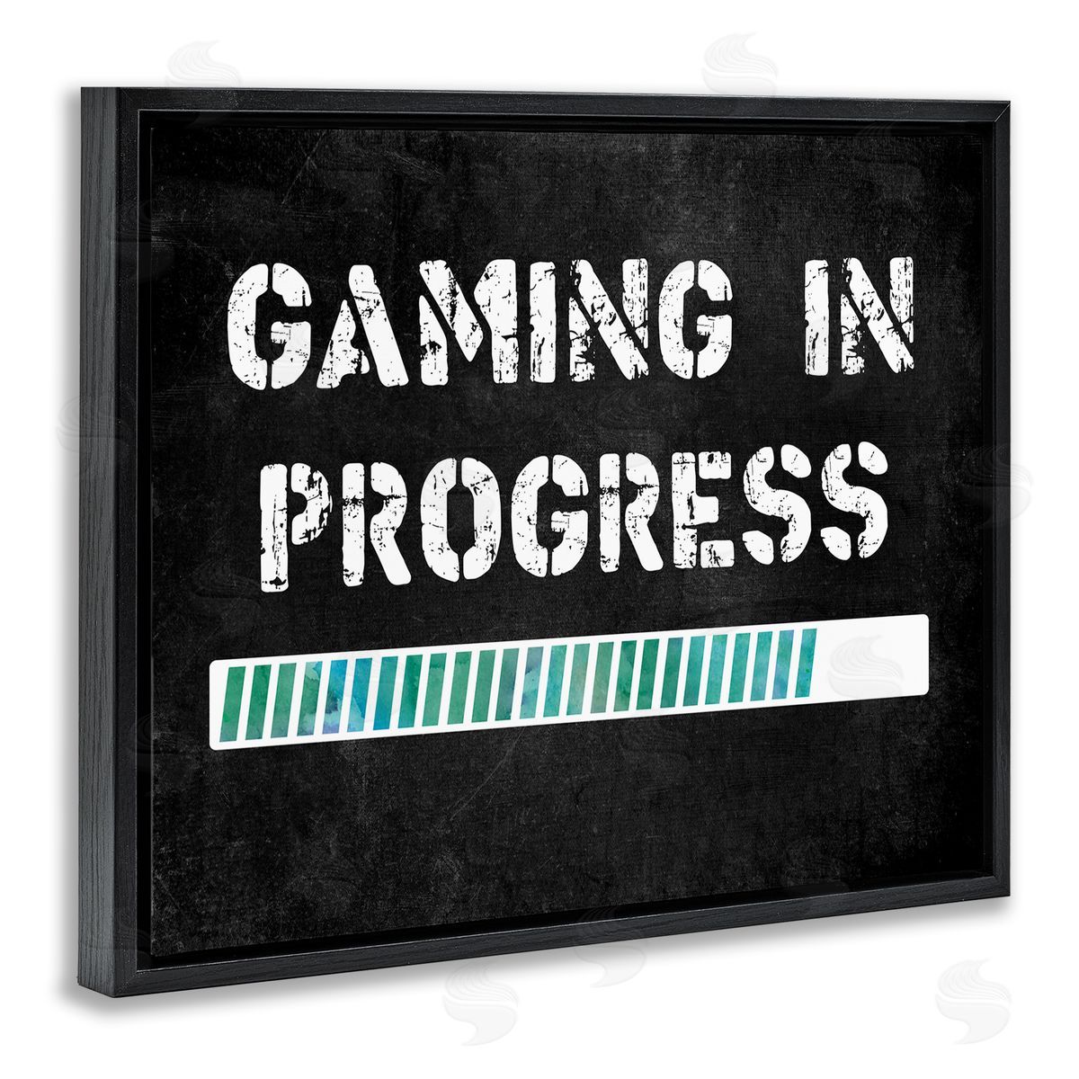 Gaming In Progress Bar Black Floating Frame Canvas Wall Art, Home Decor by CAD Designs