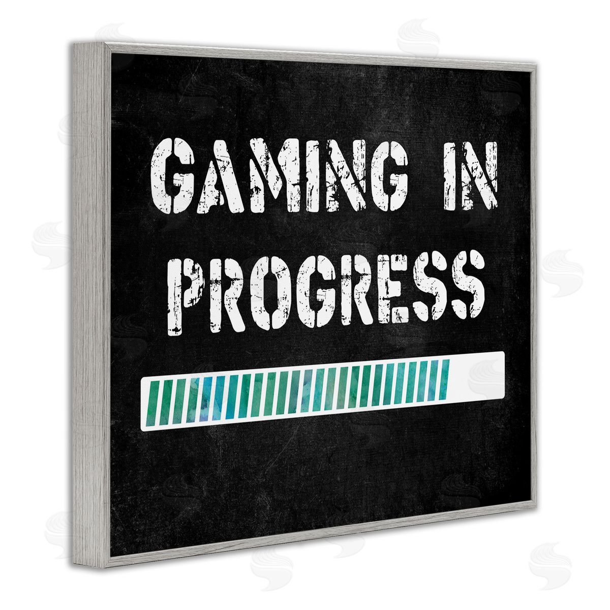 Gaming In Progress Bar Grey Frame Print Wall Art, Home Decor by CAD Designs