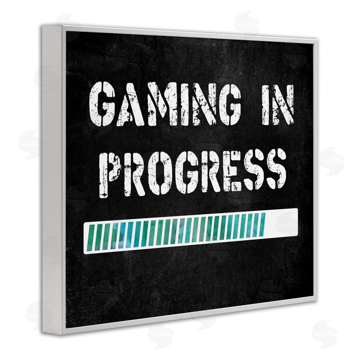 Gaming In Progress Bar White Frame Print Wall Art, Home Decor by CAD Designs