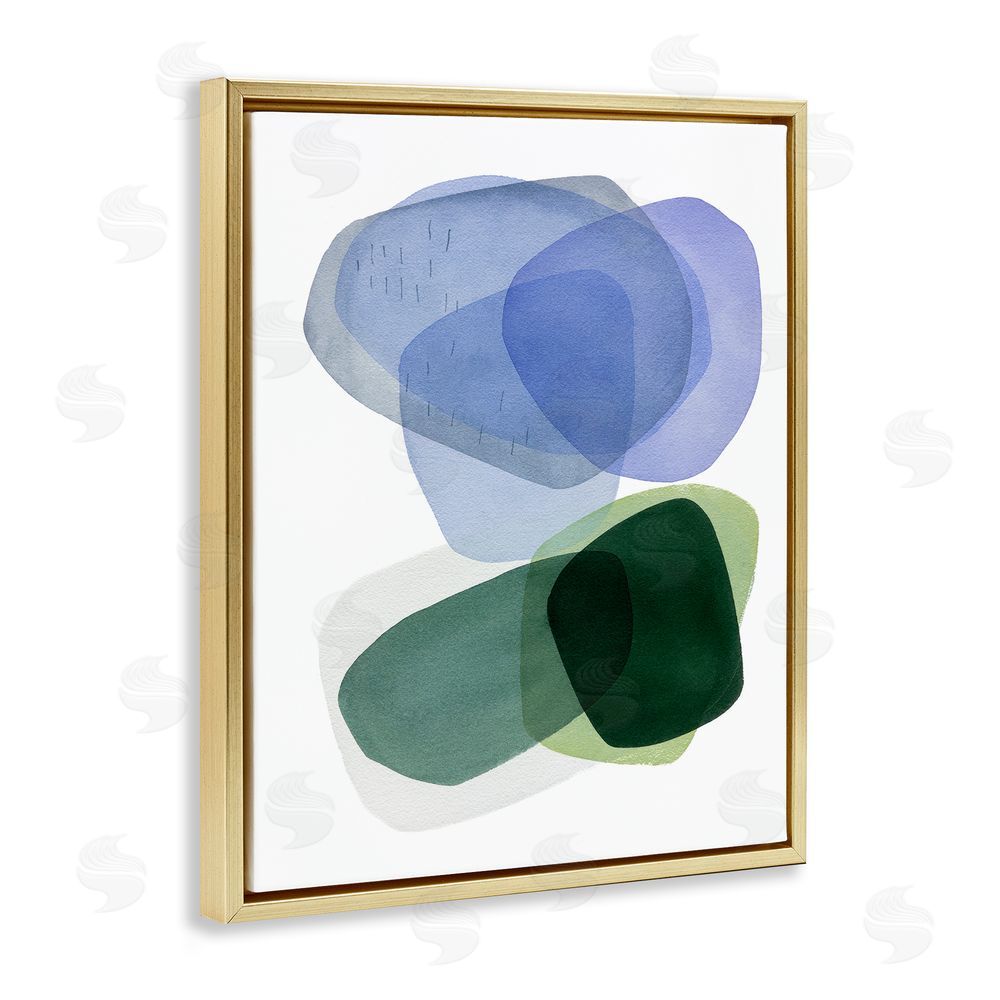 Simone Christen Minimalist Opaque Shapes Gold Floating Frame Canvas Wall Art Print