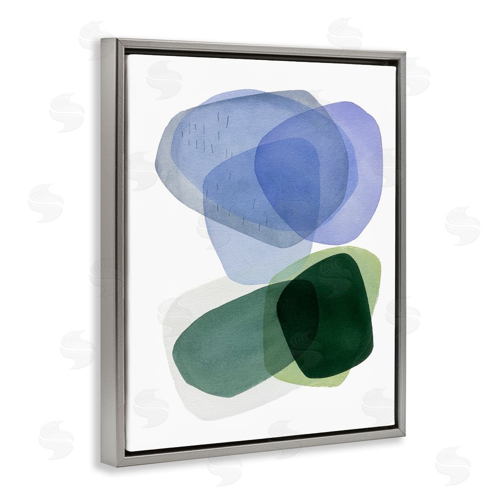 Simone Christen Minimalist Opaque Shapes Grey Floating Frame Canvas Wall Art Print