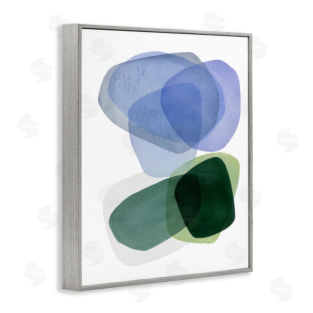 Simone Christen Minimalist Opaque Shapes Gray Framed Giclee Wall Art Print
