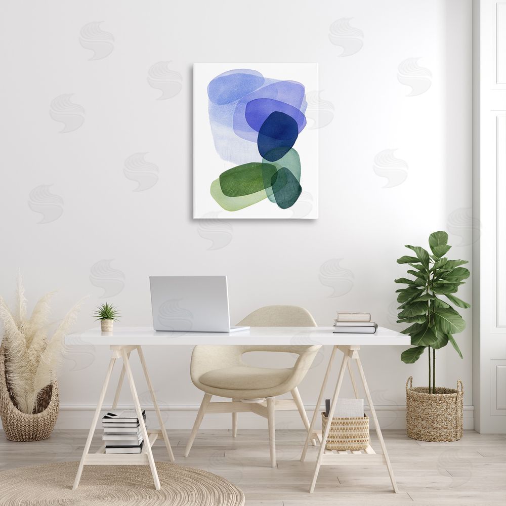 Simone Christen Layered Opaque Shapes Canvas Wall Art Print in Room