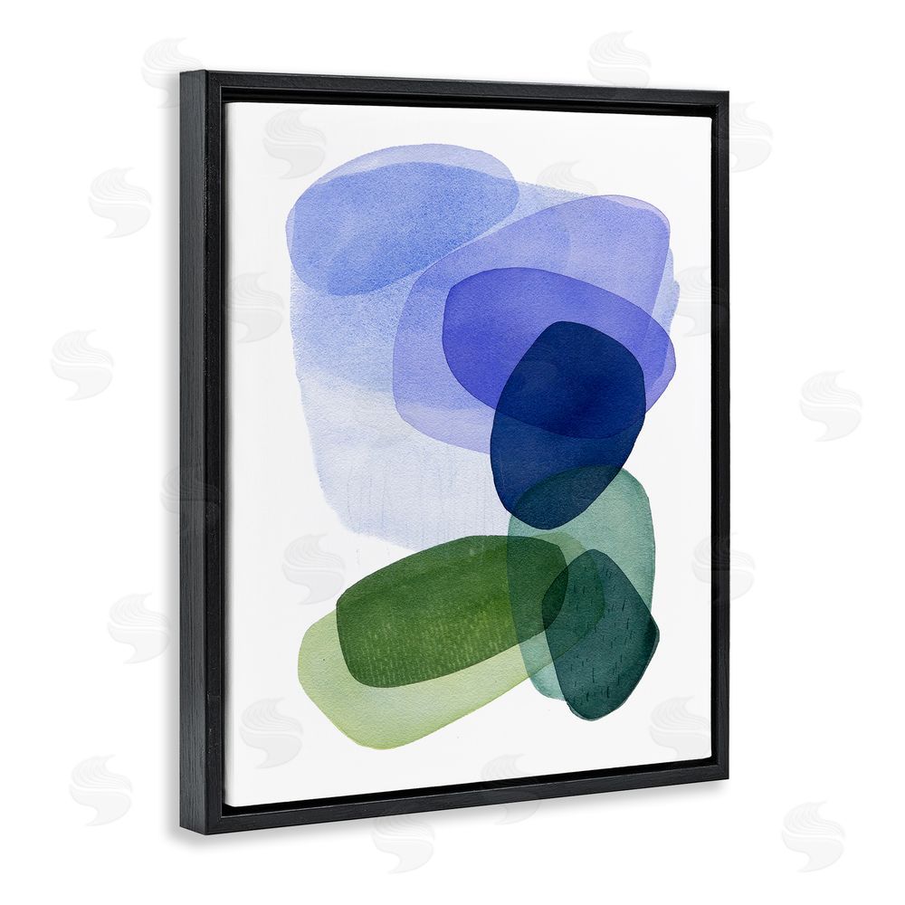 Simone Christen Layered Opaque Shapes Black Floating Frame Canvas Wall Art Print