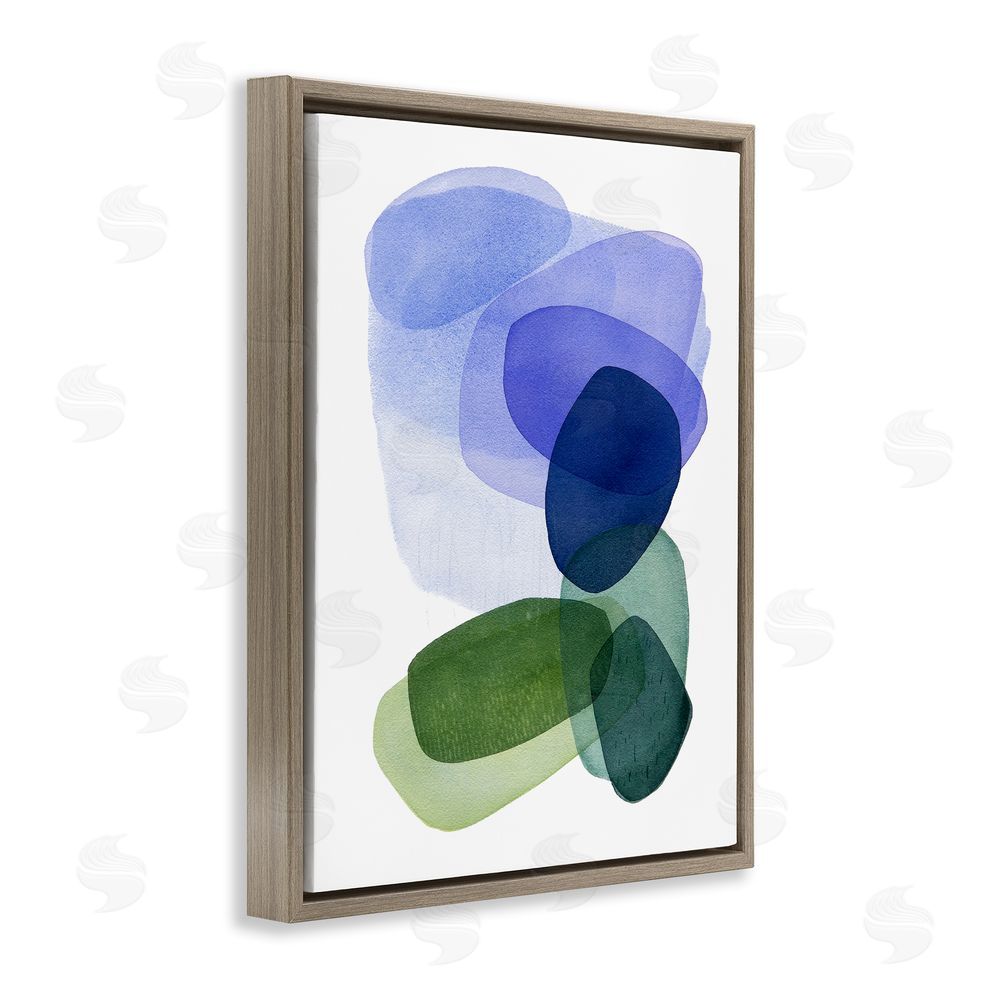 Simone Christen Layered Opaque Shapes Brown Floating Frame Canvas Wall Art Print