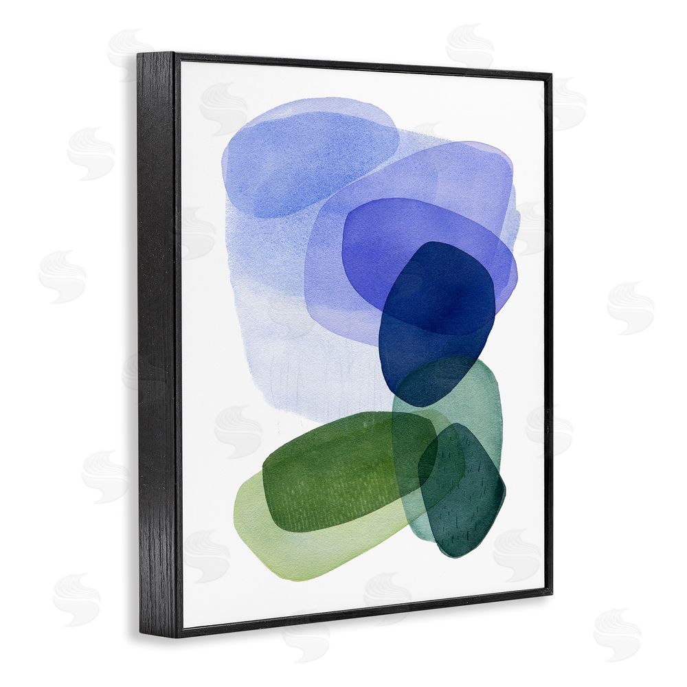 Simone Christen Layered Opaque Shapes Black Framed Giclee Wall Art Print