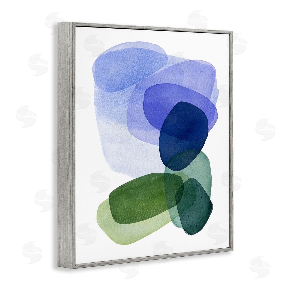 Simone Christen Layered Opaque Shapes Gray Framed Giclee Wall Art Print
