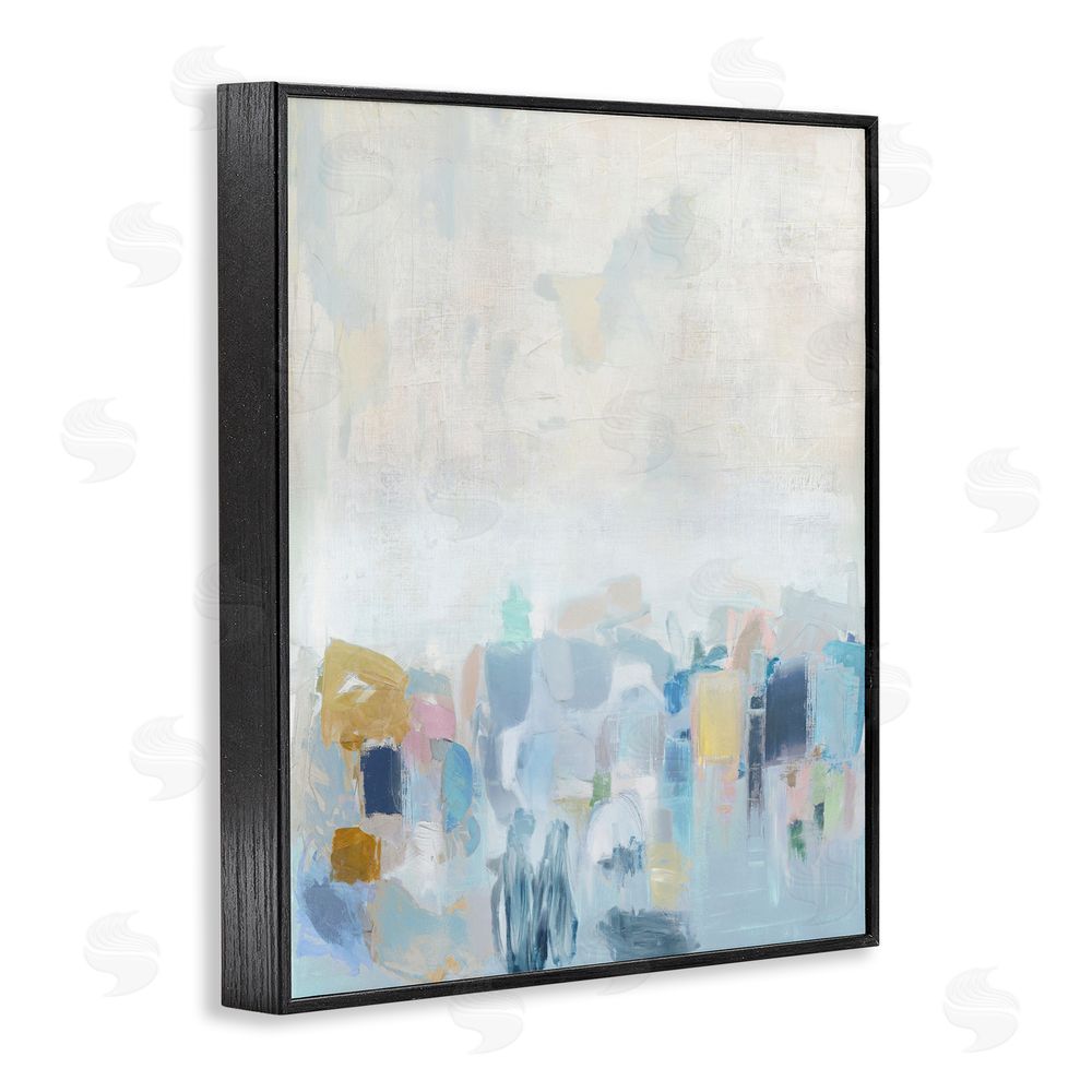 Rachel Springer Blue Abstract Landscape Black Framed Giclee Wall Art Print