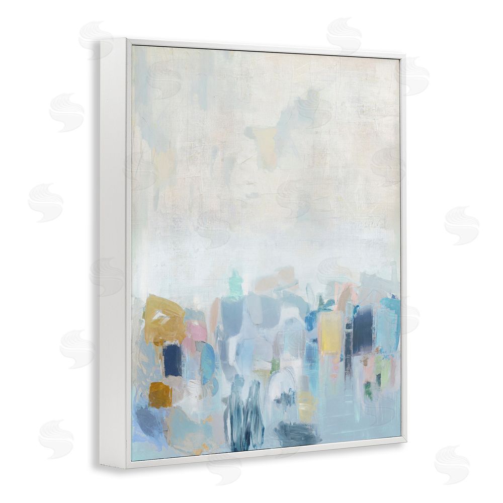 Rachel Springer Blue Abstract Landscape White Framed Giclee Wall Art Print