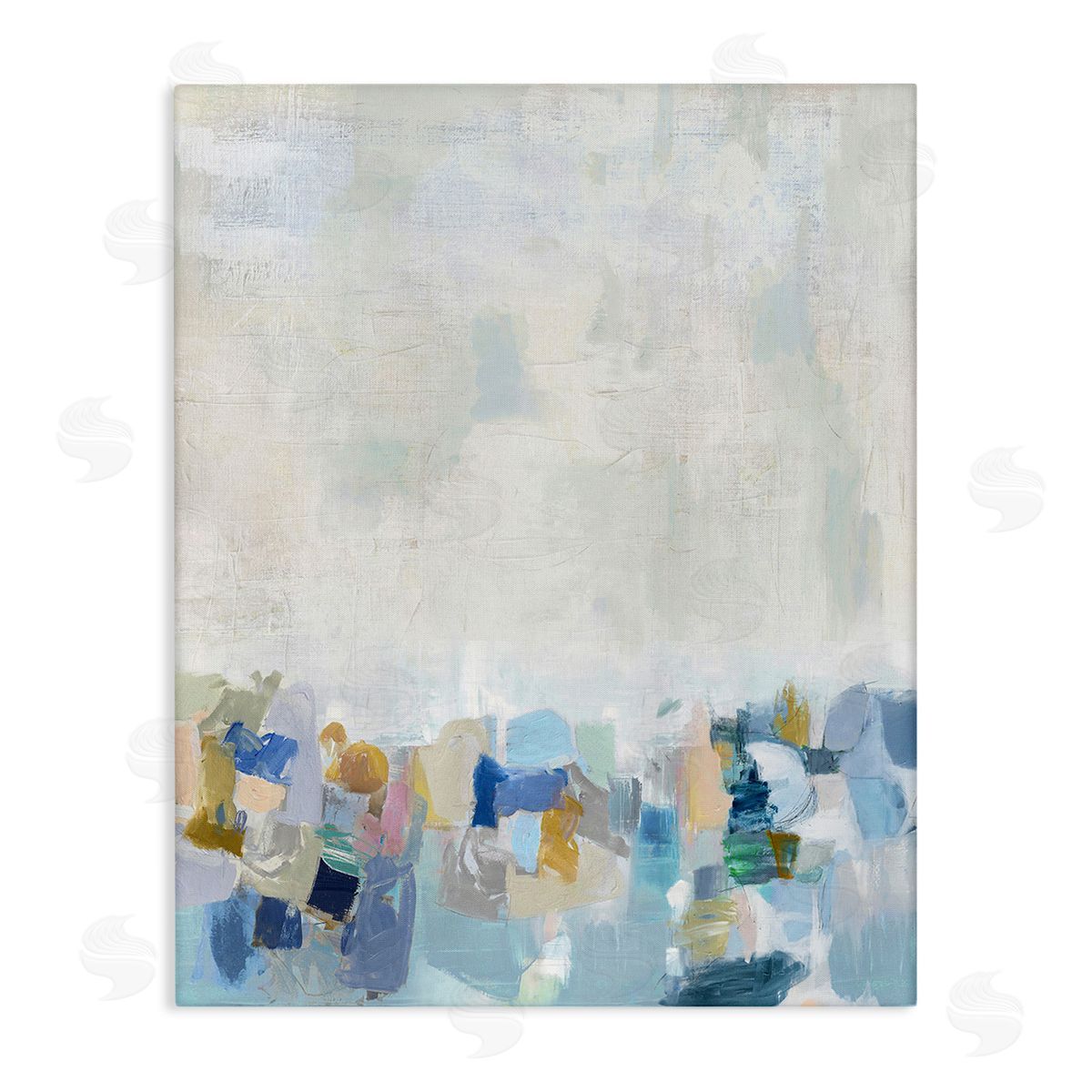 Rachel Springer Modern Blue Landscape Stretched Canvas Wall Art Print