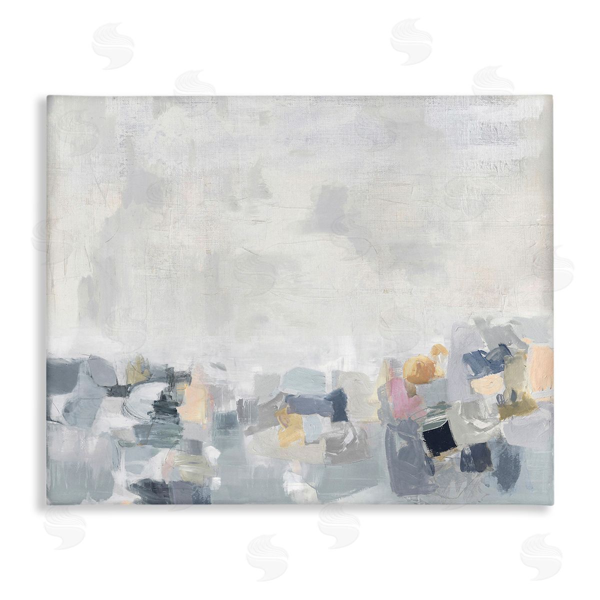 Rachel Springer Grey Modern Landscape Stretched Canvas Wall Art Print