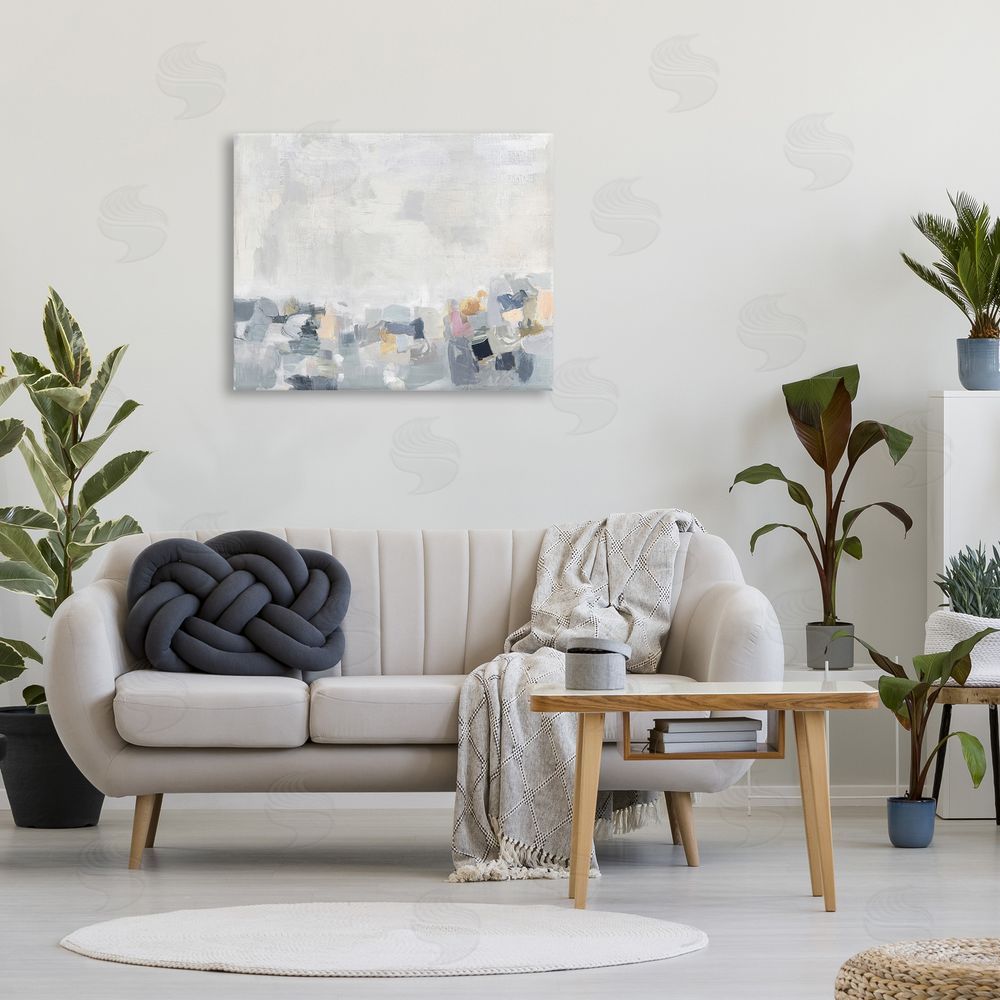 Rachel Springer Grey Modern Landscape Canvas Wall Art Print in Room