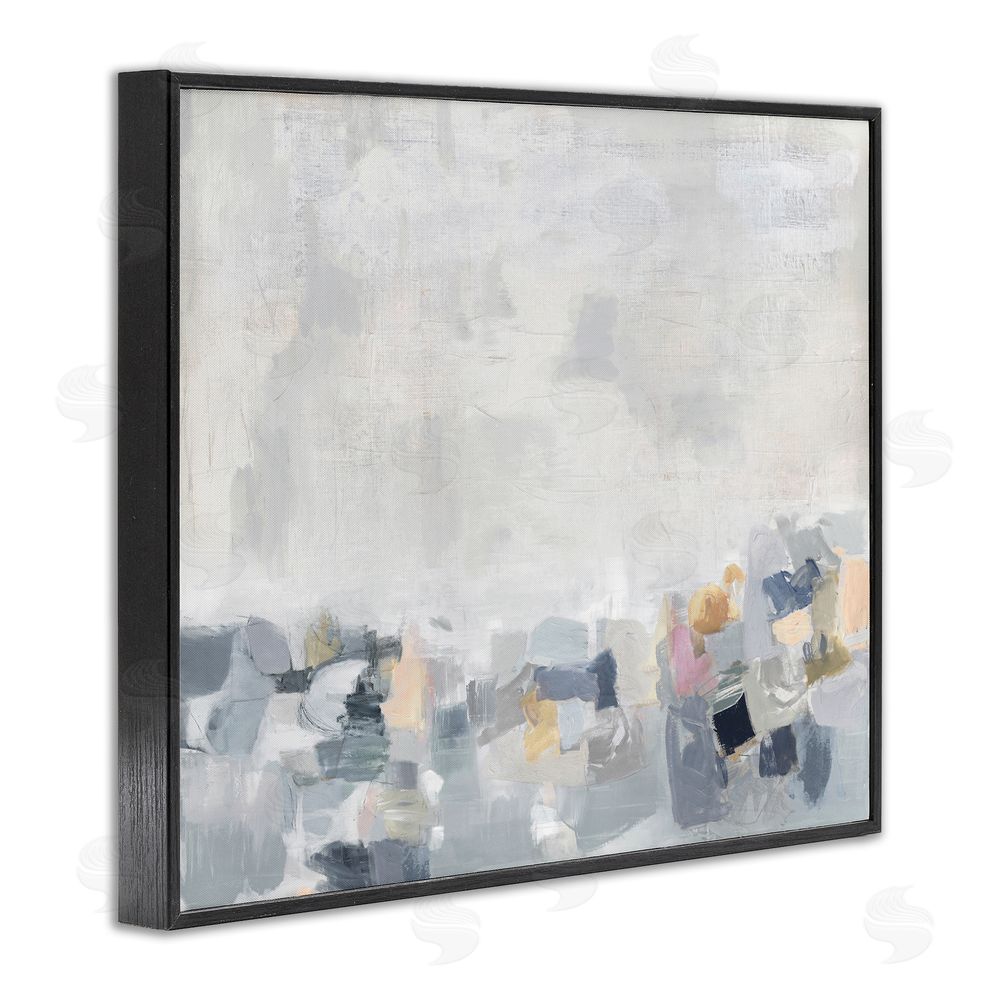 Rachel Springer Grey Modern Landscape Black Framed Giclee Wall Art Print