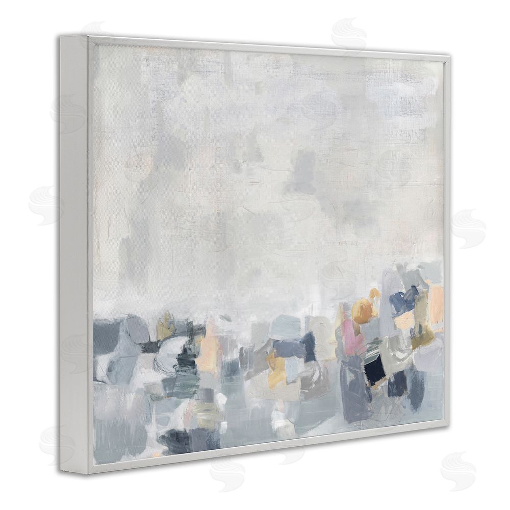 Rachel Springer Grey Modern Landscape White Framed Giclee Wall Art Print