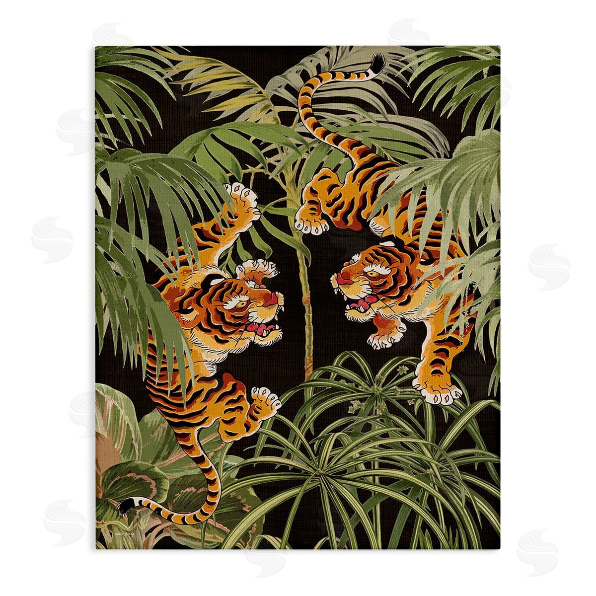Amber Sterling Fierce Tigers with Plants