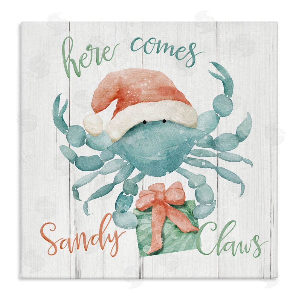 Deane Beesley Nautical Sandy Claws Crab Stretched Canvas Wall Art Print
