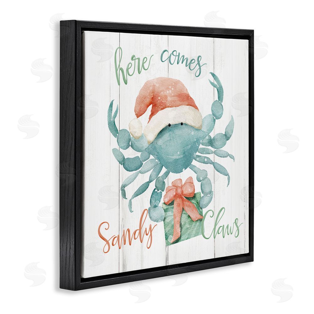 Deane Beesley Nautical Sandy Claws Crab Black Floating Frame Canvas Wall Art Print