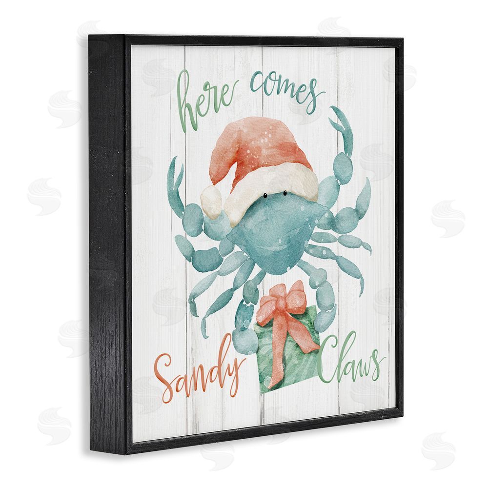 Deane Beesley Nautical Sandy Claws Crab Black Framed Glicee Wall Art Print