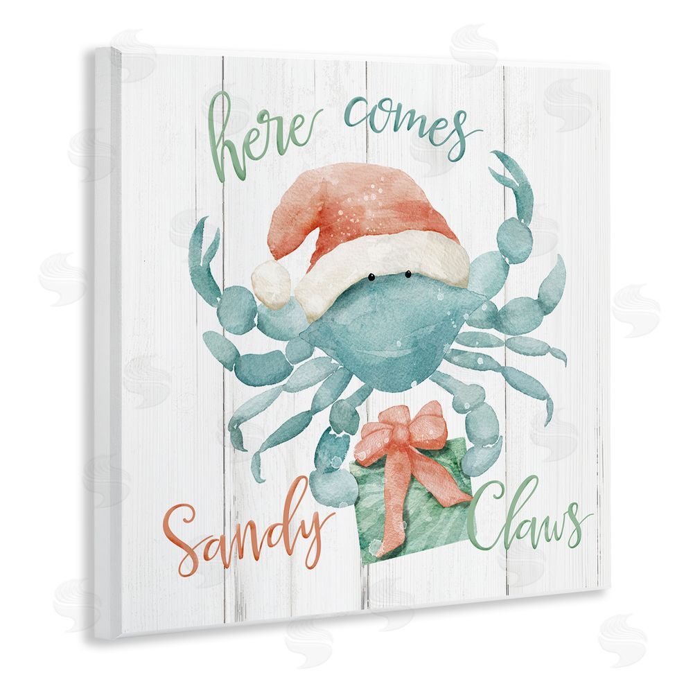 Deane Beesley Nautical Sandy Claws Crab Wooden Wall Plaque Art Print