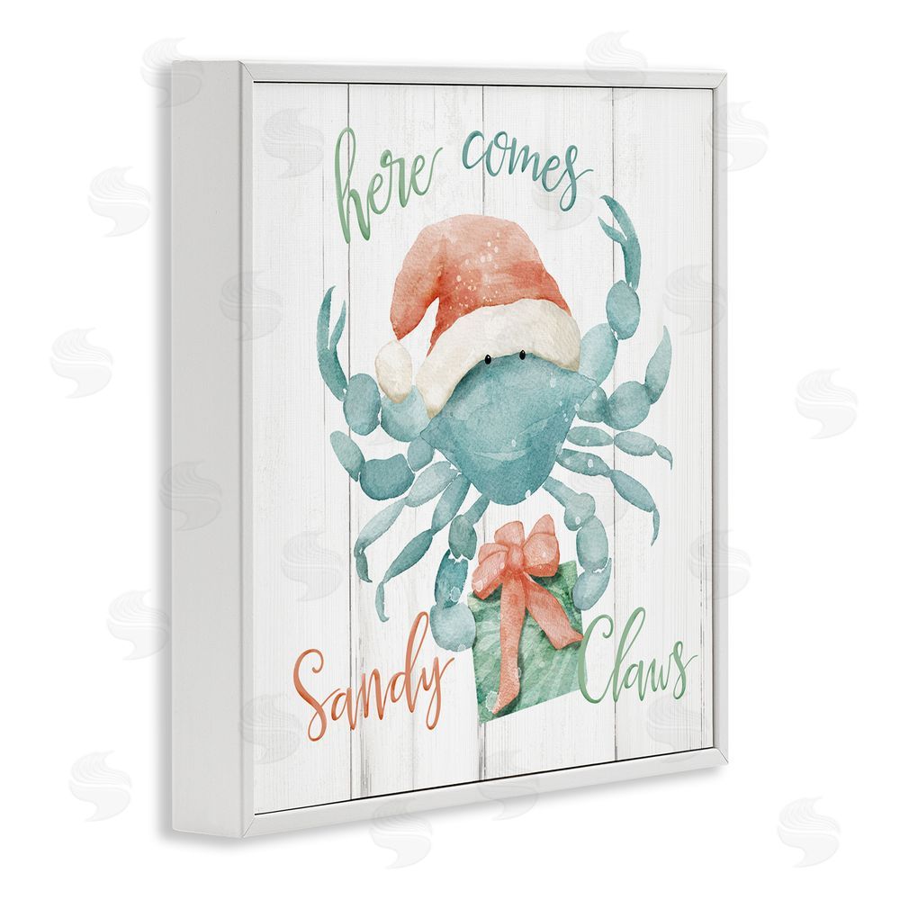 Deane Beesley Nautical Sandy Claws Crab White Framed Glicee Wall Art Print