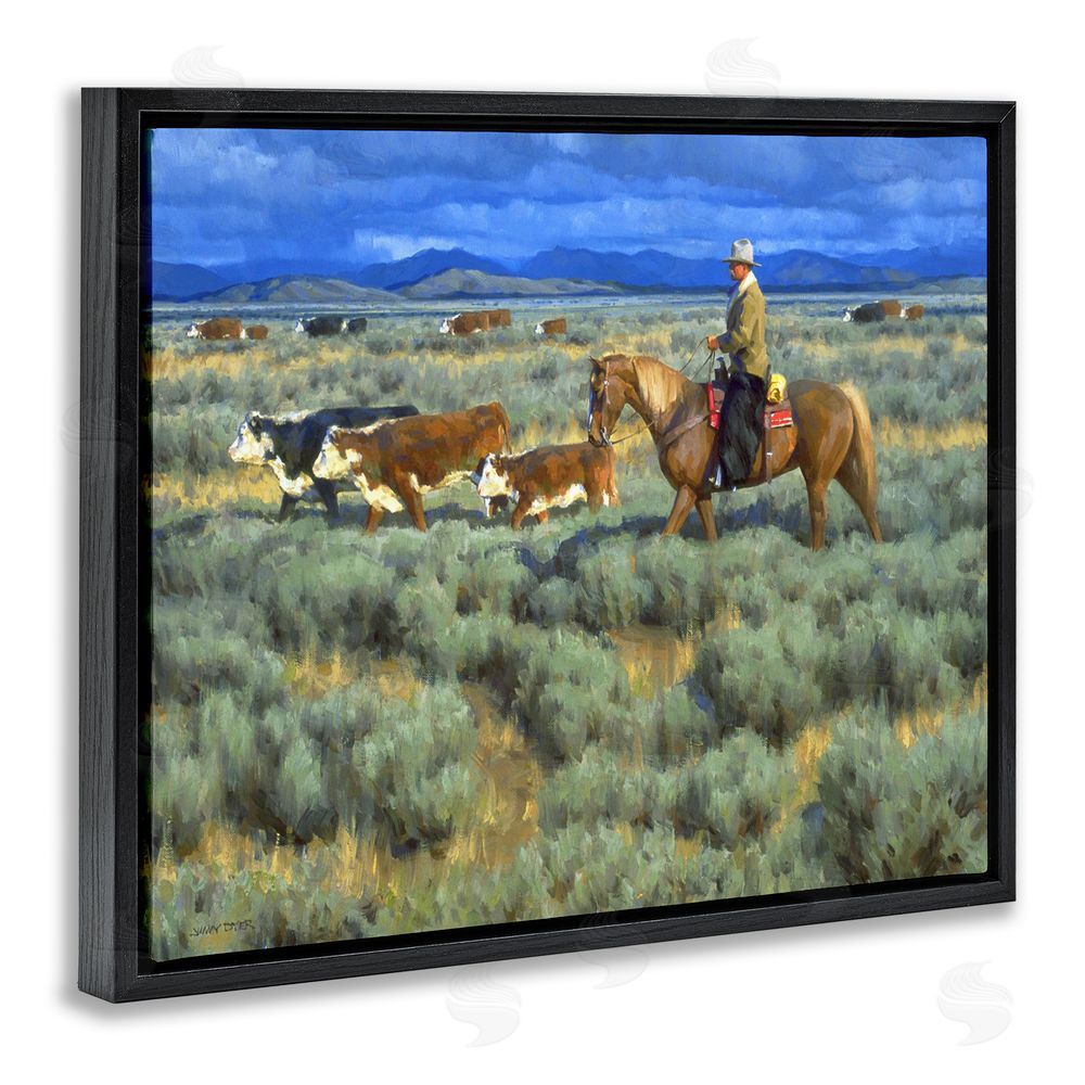 Jimmy Dyer Cowboy Rounding Cattle