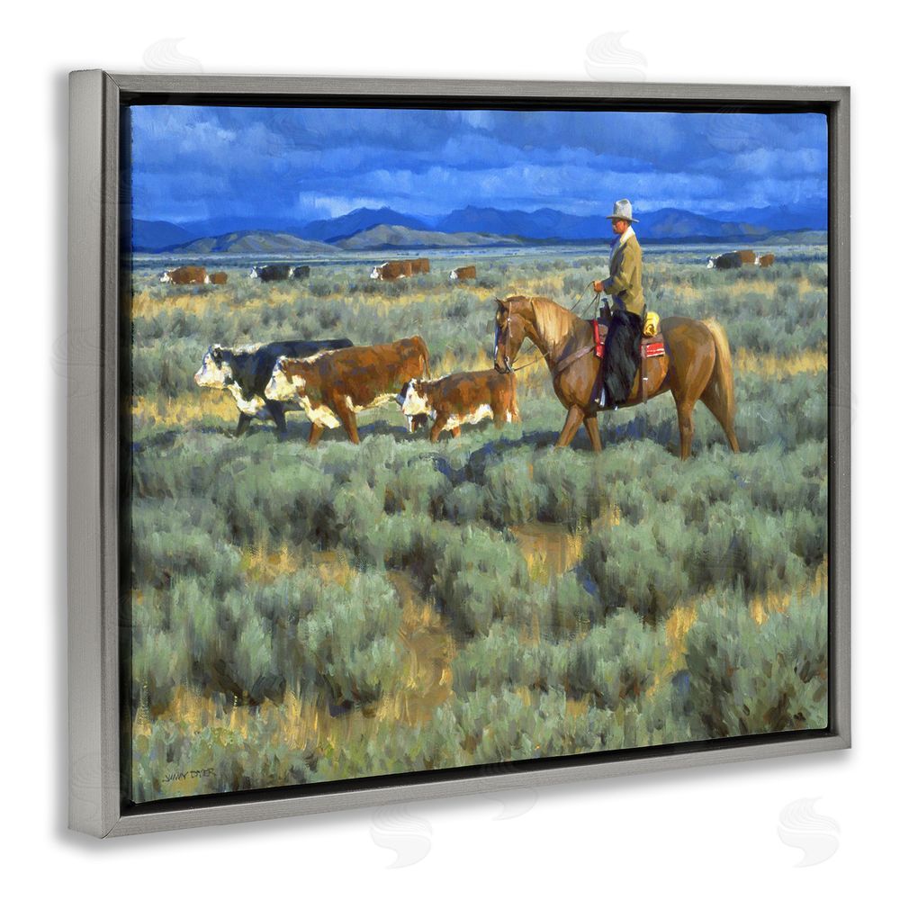 Jimmy Dyer Cowboy Rounding Cattle