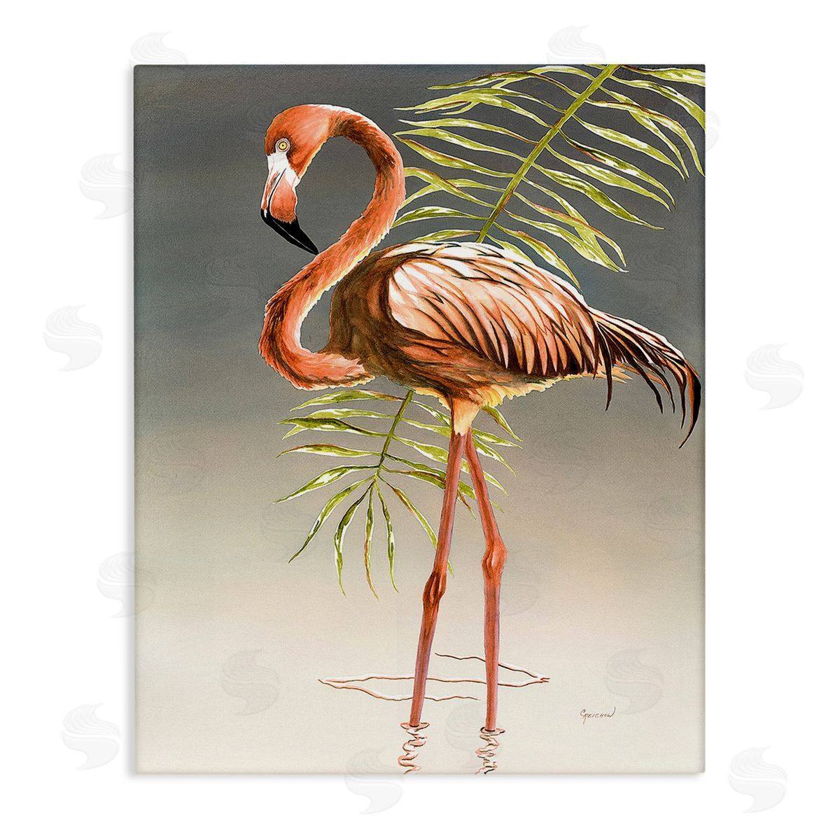 Christine Reichow Flamingo with Water Ripple