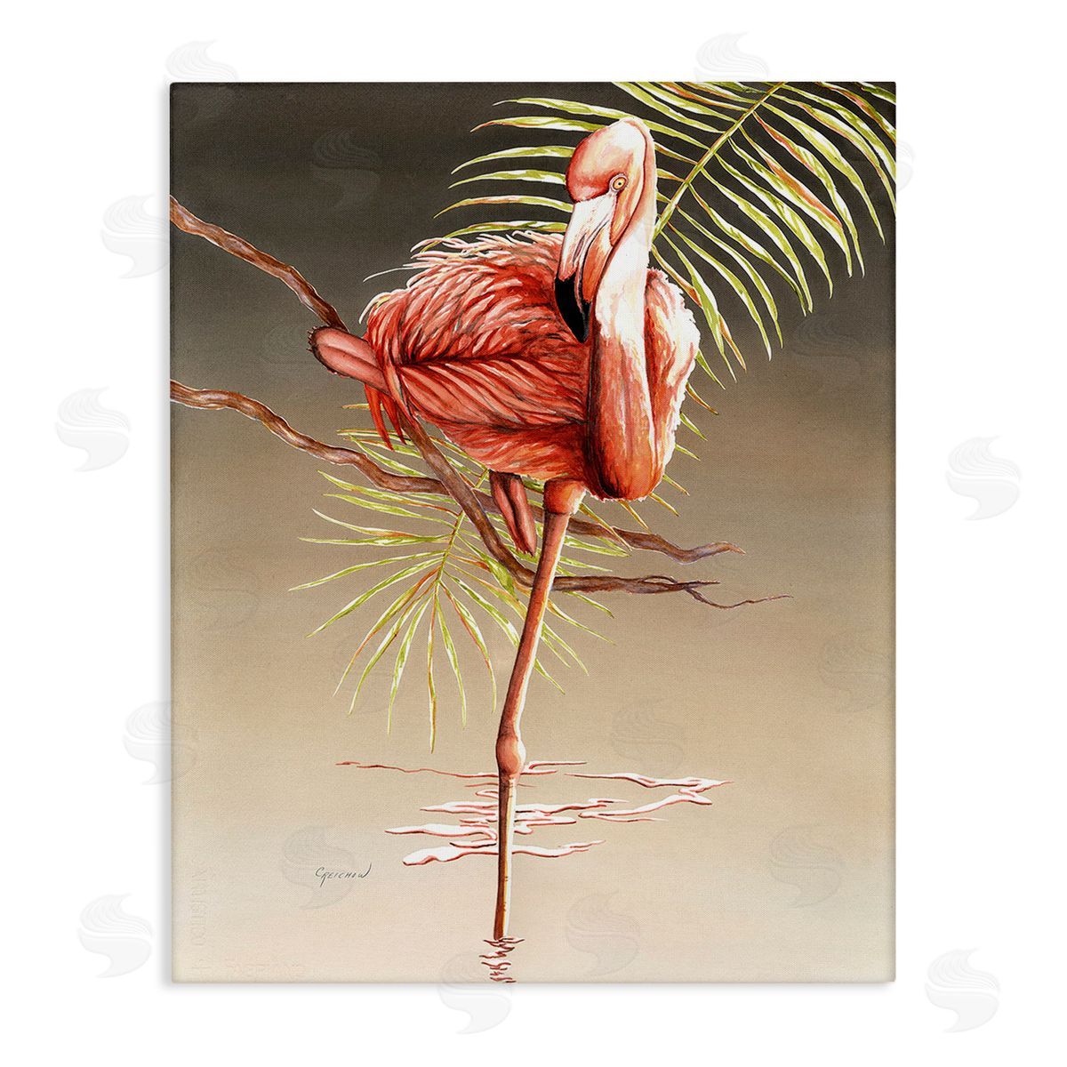 Christine Reichow Flamingo Balancing with Leaf