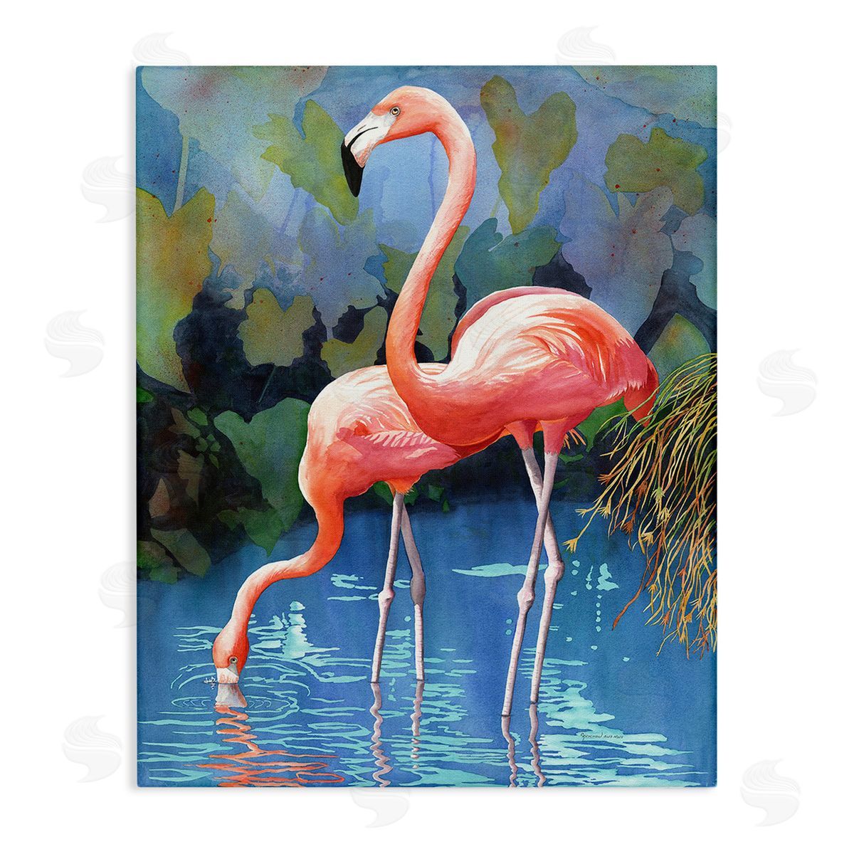 Christine Reichow Flamingos in Lush Pond
