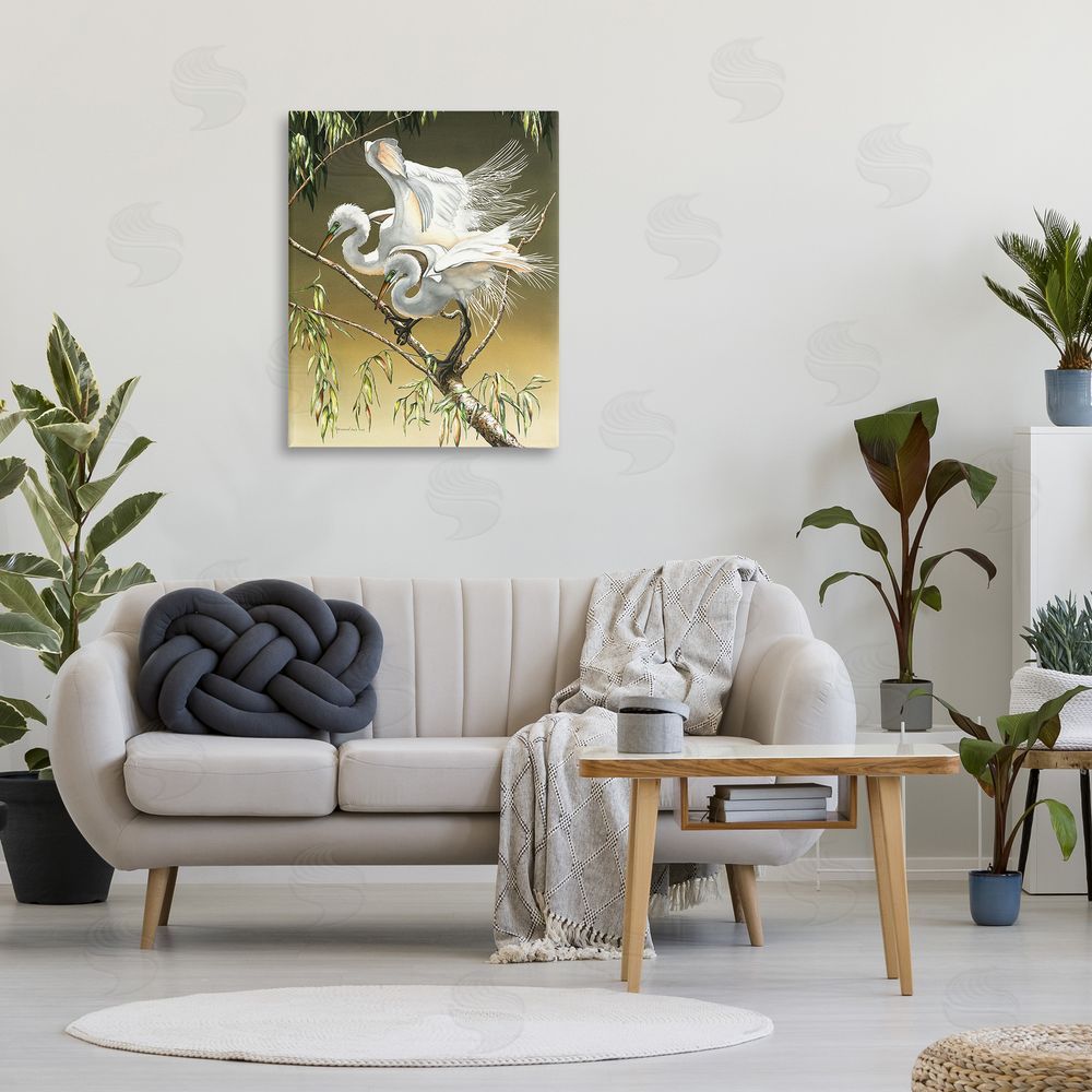 Christine Reichow Egrets Perched on Branch