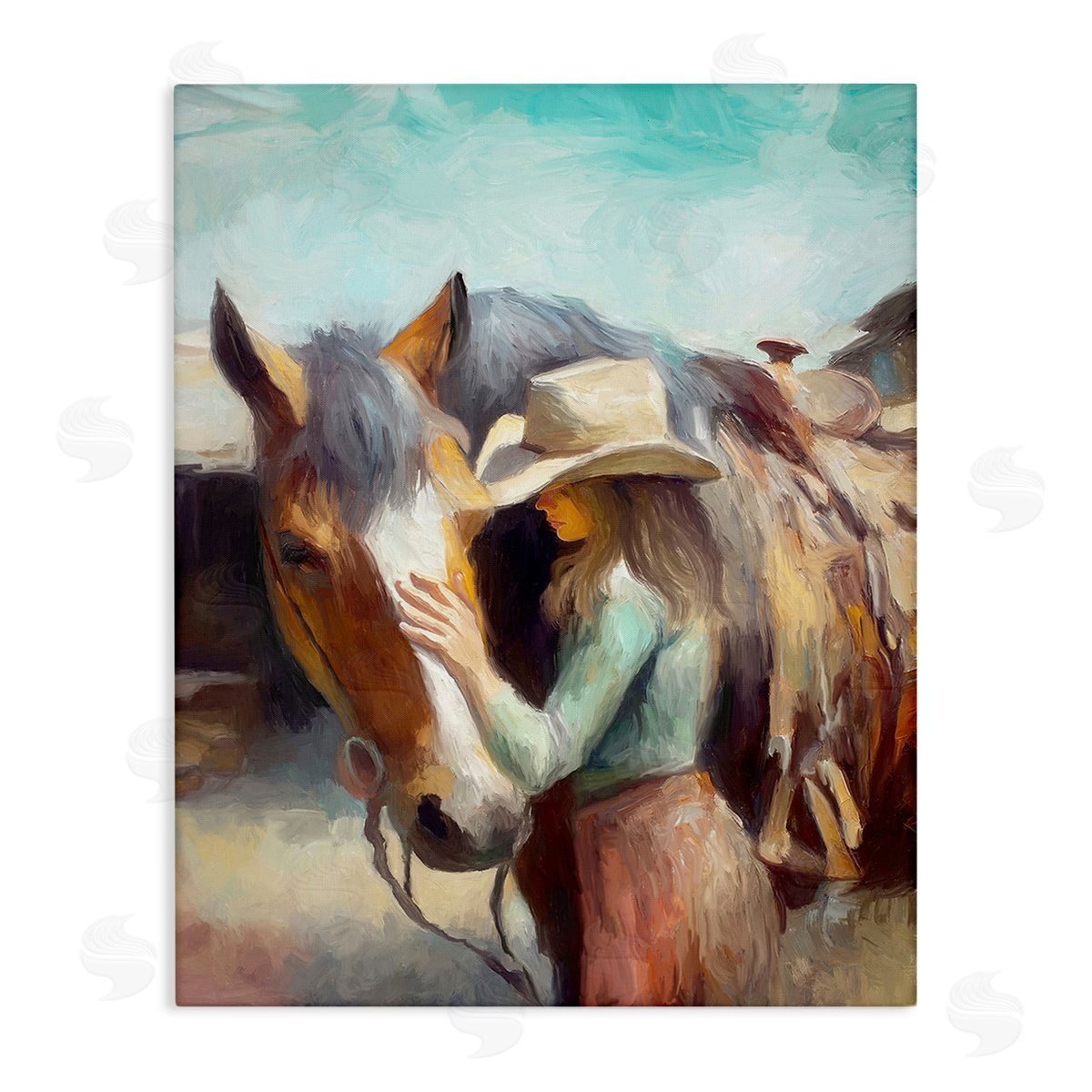 Ramona Murdock Cowgirl Petting Horse