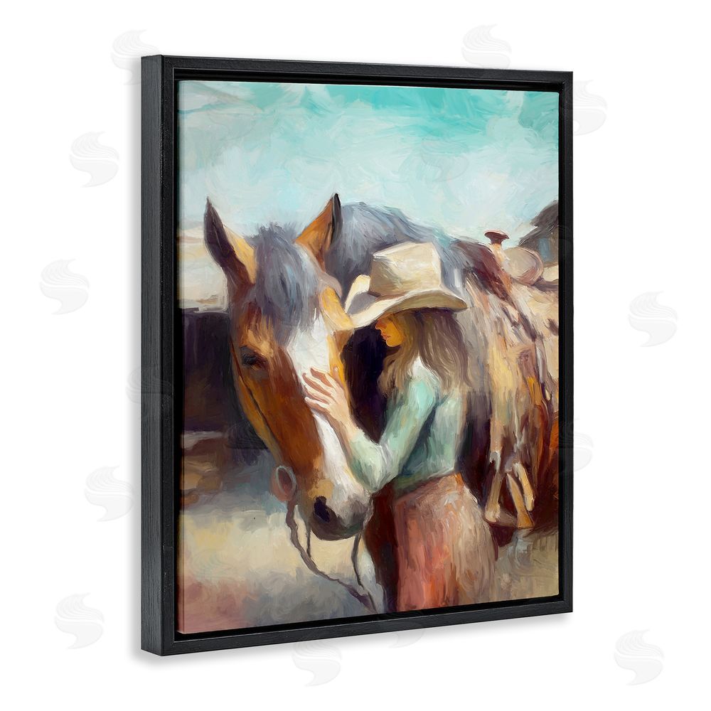 Ramona Murdock Cowgirl Petting Horse