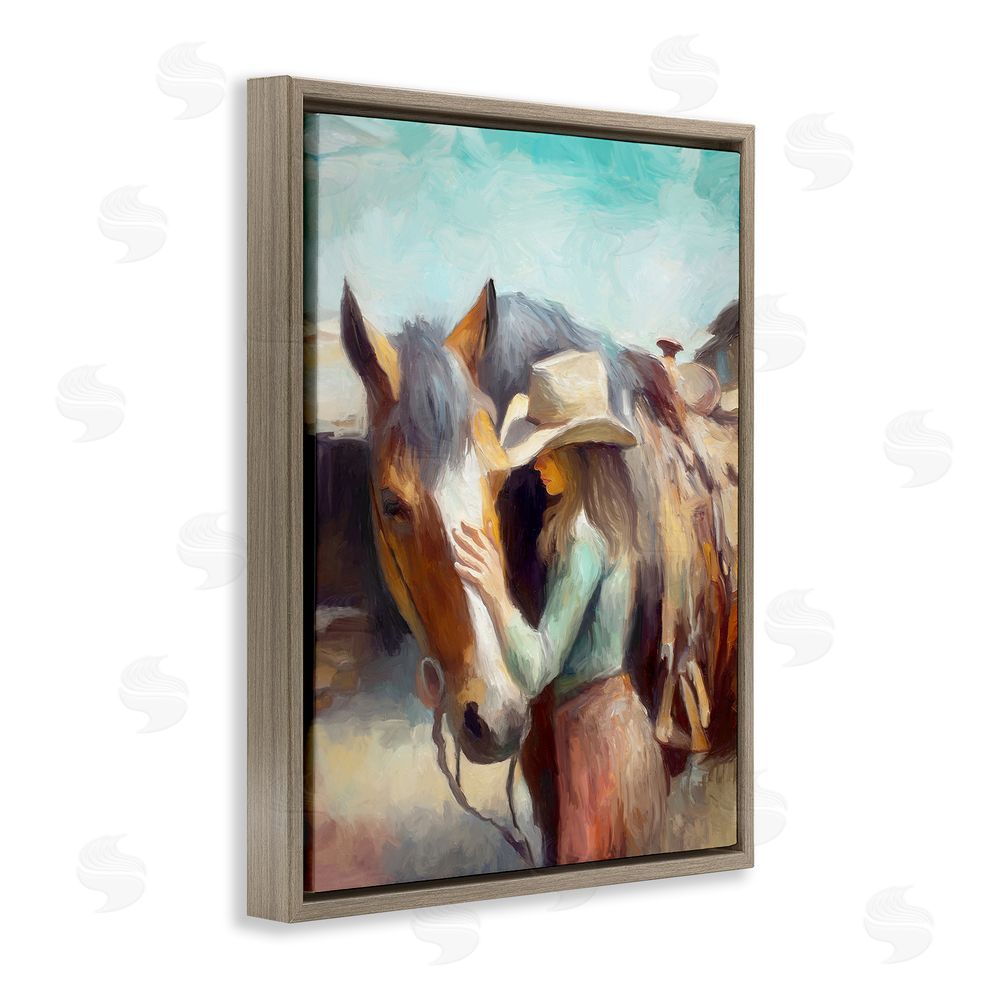 Ramona Murdock Cowgirl Petting Horse