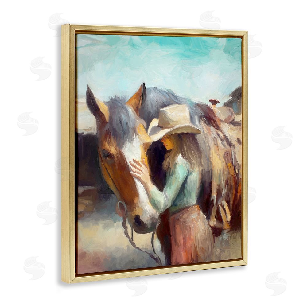 Ramona Murdock Cowgirl Petting Horse