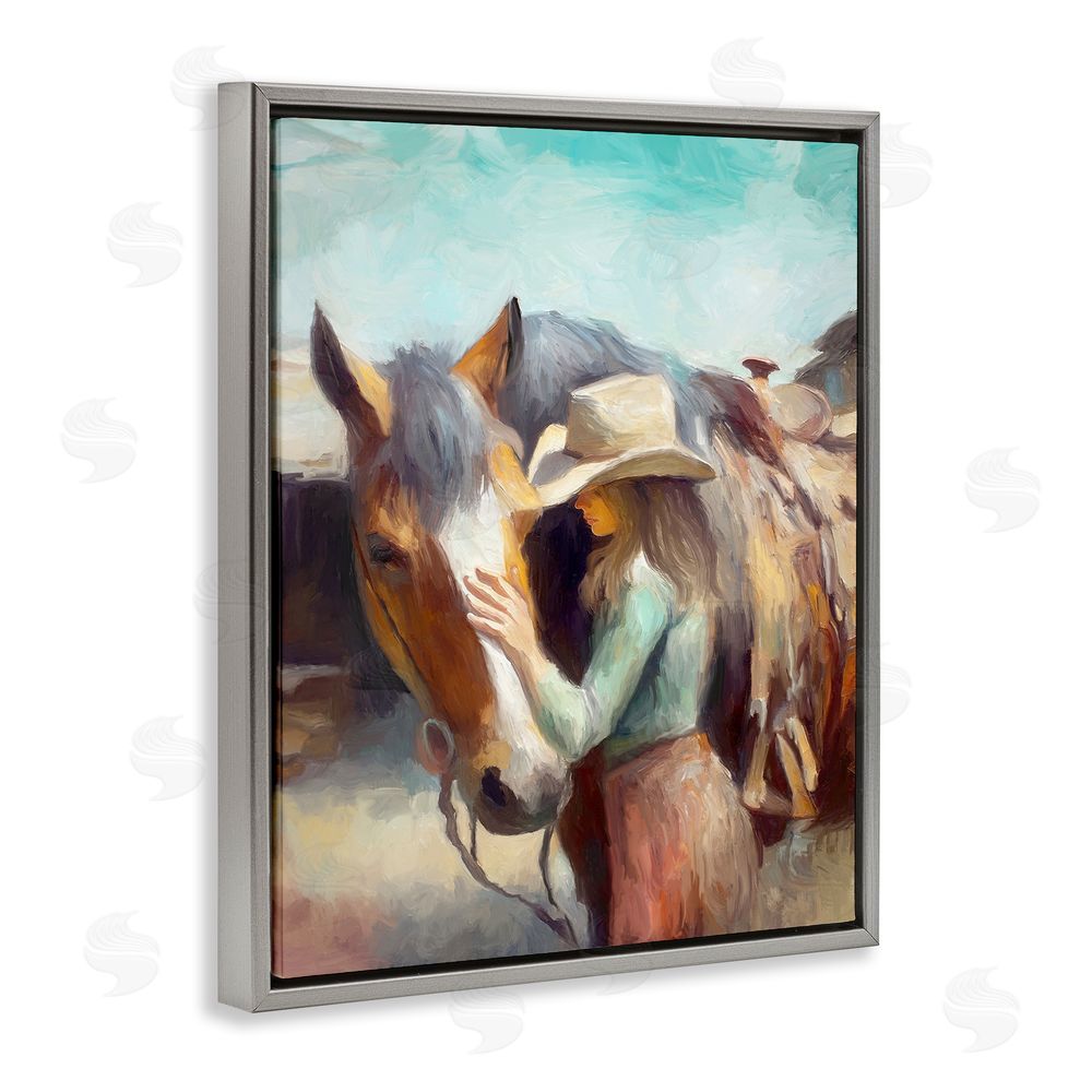 Ramona Murdock Cowgirl Petting Horse