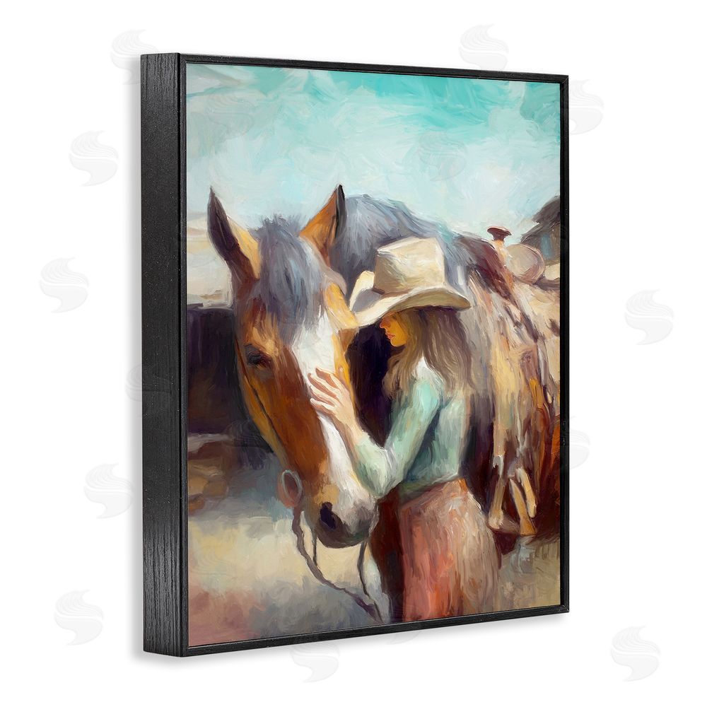 Ramona Murdock Cowgirl Petting Horse
