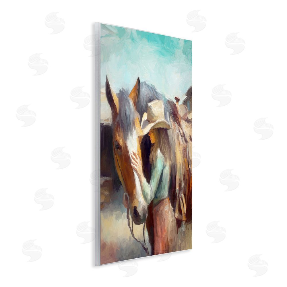 Ramona Murdock Cowgirl Petting Horse