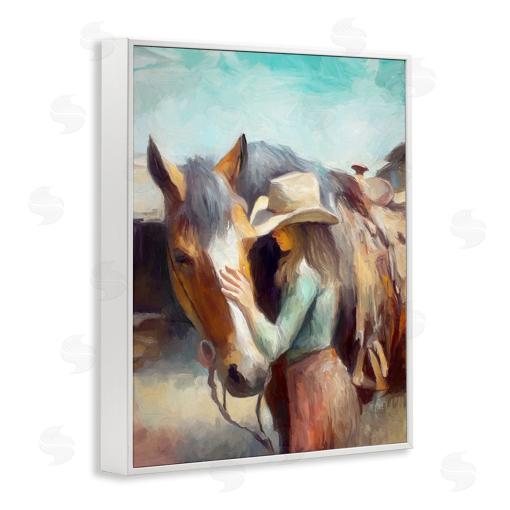 Ramona Murdock Cowgirl Petting Horse